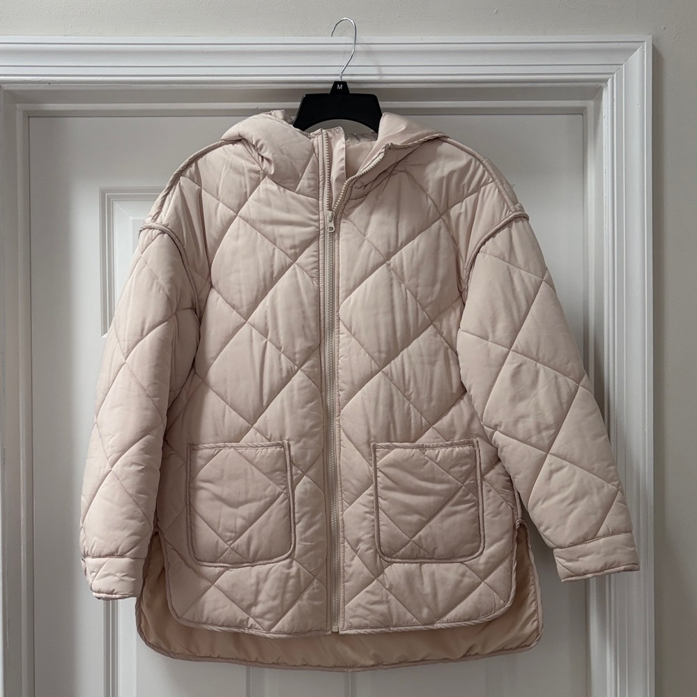 Women's Cream Quilted Jacket